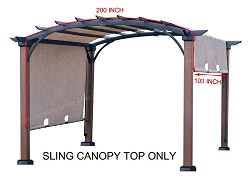 ALISUN-REPLACEMENT-Sling-Canopy-with-Ties-for-The-Lowes-allen-roth-10-ft-x-10-ft-TanBlack-Material-Freestanding-Pergola-L-PG152PST-B-Size-200-L-x-103-W ALISUN REPLACEMENT Sling Canopy with Ties for The Lowes allen roth 10 ft x 10 ft TanBlack Material Freestanding Pergola L PG152PST B Size 200 L x 103 W