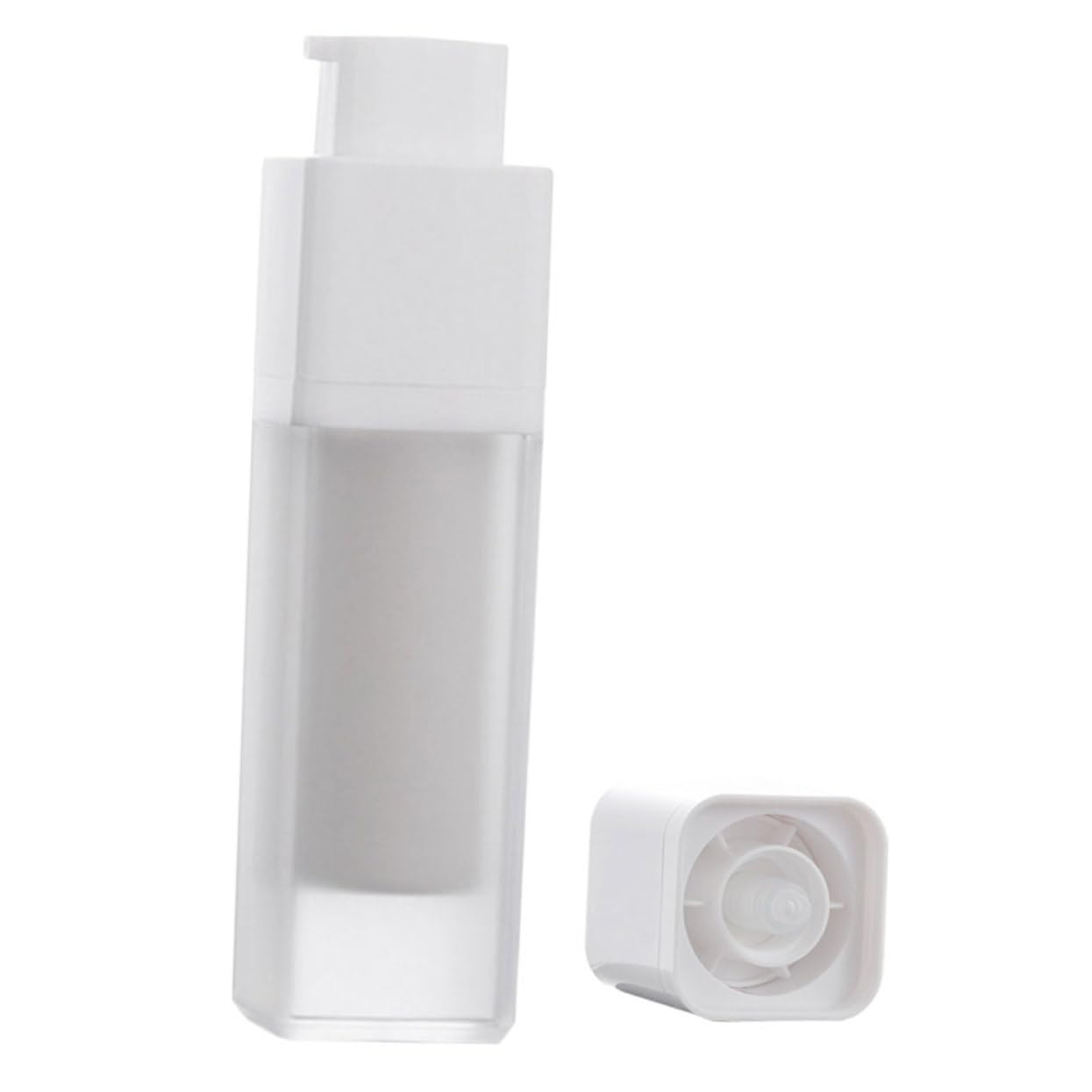 MAJORMENCH Airless Pump Cosmetic Bottle Refillable Press Pump Lotion Container for Travel Business Outdoor Use Leak Matte Square Design for Facial Cream Sunscreen Shampoo 30ml