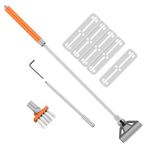 Pawfly Grattoir à Algues pour Aquarium 2 en 1, 66cm Nettoyeur vitre Aquarium avec Brosse & 5 Lames...