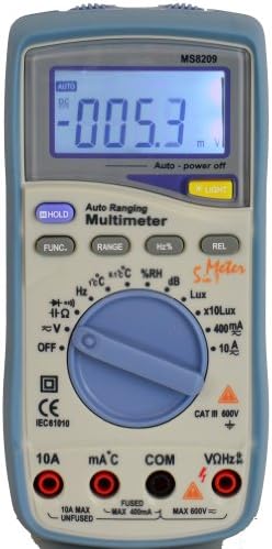 Mastech 5-in-1 multimeter Lux, Sound Level, Humidity,Temperature,True RMS MS8209