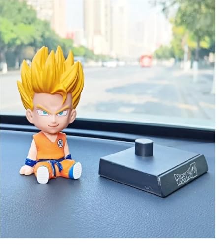 Image of Super Hero Action Figure Limited Edition Bobblehead with Mobile Holder for Car Dashboard, Office Desk & Study Table - Goku