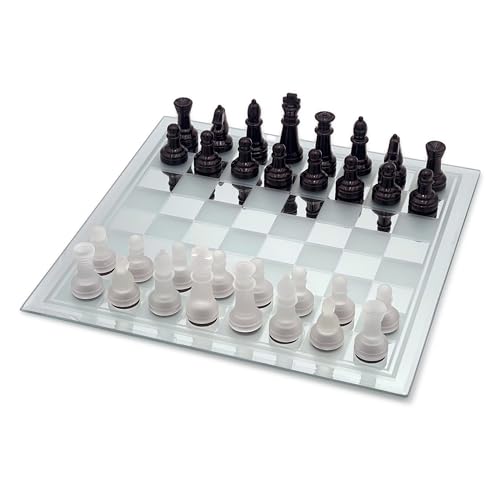 Set de Ajedrez Avant-Garde en Vidrio Esmerilado Negro miniatura 1