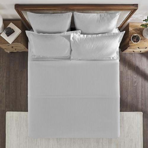 Image of MYTRIDENT Bedsheet for Double Bed, Classic King Size Bedsheet with 2 Pillow Covers, 210TC, 100% Cotton Bedsheet - Snow Flake