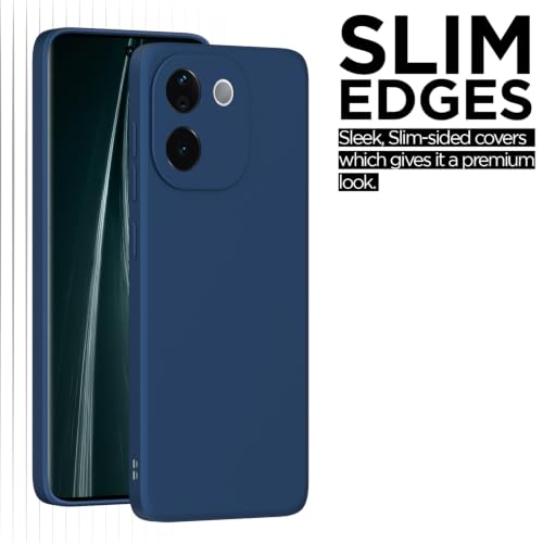 Image of Outlouders Back Cover for Vivo T3 Pro 5G / iQOO Z9s Pro 5G | Camera Protection | Durable Soft Matte Silicone Bumper Case (Blue)