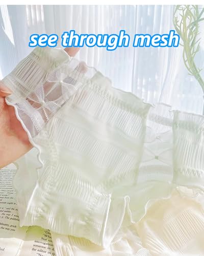 Sweet Light-weight Frilly Panties for School Girls Teen Janpanese Ruffled Briefs Cotton Crotch Mid Rise Underwear4