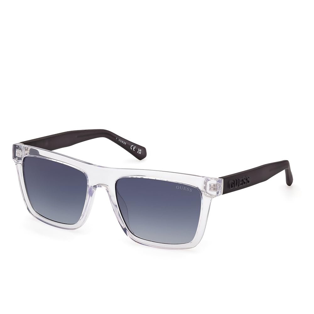 Guess Men's Blue Man Gu00166 26W Sunglasses Injected Transparent Squared Normal