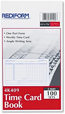 Rediform 4K409 Employee Time Card Weekly 4-1/4 x 7 100/Pad