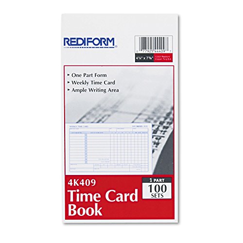 Rediform 4K409 Employee Time Card Weekly 4-1/4 X 7 100/Pad #TOP6