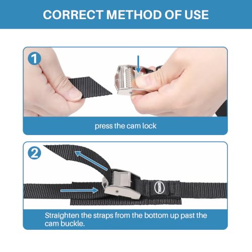 Image of EXVITAL 4PCS Battery tie Down Strap Hold Down kit 1 inchx48 inch Lashing Straps