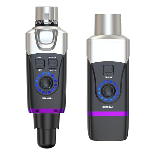 Xvive U35C XLR Plug-on-Funksystem für Kondensator Mikrofone mit 48V/12V Phantomspeisung (5,8 GHz)