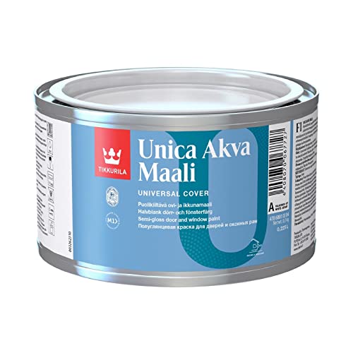 TIKKURILA Unica Akva - Semi-Gloss Acrylic Paint For Wood & Metal (Water-Based) - 0.25 Litres