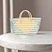 LABRIMP 1pc Hand-knitted Gym Bag Large Tote Bag for Women Fashionable Striped Handwoven Casual