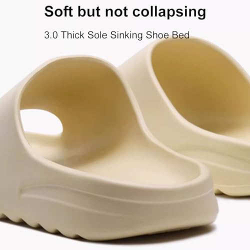 Cloud Slides for Women and Men - Soft, Comfy, Relax Cloud Slippers, Thick Sole, Non-slip Slides for Men, Easy to Clean, Shower, Swimming, Beach(Khaki,Us 5.5-6)4
