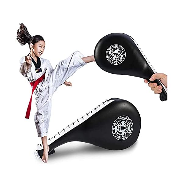 winwon-Taekwondo-Kick-Pads-Target-Durable-TKD-Kicking-Targets-Training-Paddles-Double-Strike-Pads-for-Kickboxing-and-Karate-Training-Style-2Blackred2-pcs Taekwondo Kick Pads, Target Durable TKD Kicking Targets Training Paddles, Double Strike Pads for Kickboxing and Karate Training (Style 2,Black+red,2 pcs)