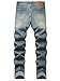 Woskrge Men's Slim fit Stretch Jeans Fashion Denim Pants Blue 36