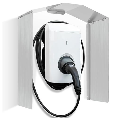 Aisny Wallbox Wetterschutz, Überdachung für Elektroauto Ladestation Wetterschutzdach Ladesäule Regenschutz Sonnenschutz Aluminium Wallbox für E-Auto Solide und Dauerhaft
