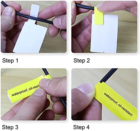 4 Colours Cable Labels Sticker, 4 Sheets Self-Adhesive Wire Labels, 120Pcs Waterproof Tear Resistant Cord Label Stickers