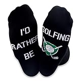 TSOTMO 2 Pairs I'D Rather Be Golfing Golf Lovers Inspring Socks Gifts For Men (Golfing)