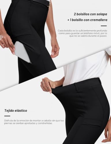 Miniatura 5 de Mofiz Pantalones Hipica Mujer Pantalones Ecuestres Silicon Full Seat Mallas Equitacion Pantalones Para Verano Negro S