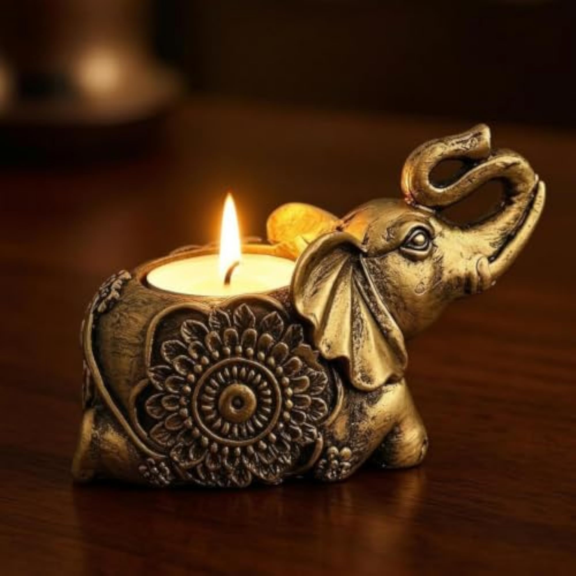 Elephant Candle Holder, Ornamental Tabletop Decor