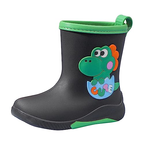 Zapatos para Niños Botas De Lluvia para Mujer Tobillo Rainboot Slip On Garden Boot Zapatos De Goma (Green 22)