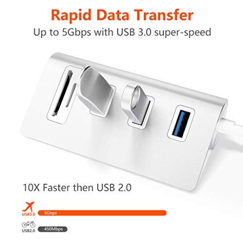 Cateck Bus-Powered Usb 3.0 3-Port Aluminum Hub With Sd/Tf Card Reader Combo For Imac, Macbook Air, Macbook Pro, Macbook, Mac Mini, Pcs And Laptops #TOP2