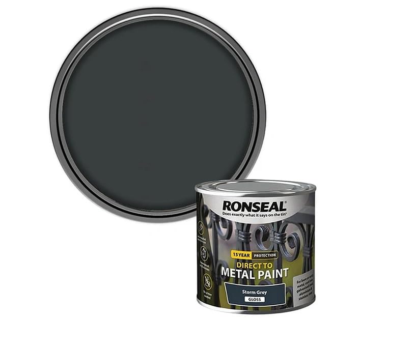 DUAYRA Metal Paint | Anti Rust Water Based | Quick Drying Formula | Long Lasting Finish | Metal Surface Paints | No Primer Needed | Tough, Durable & Weather Resistant | (Storm Grey Gloss, 750ml)
