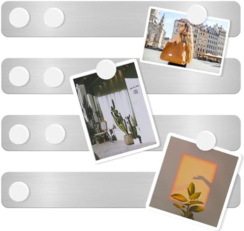 DUJEQM 2Pcs Magnetic Board For Wall - Frameless Stainless Steel Magnetic Notice Board With 7 White Magnets - Magnetic Strips Self Adhesive Memo Bulletin Board Strips For Office, School, Fridge, Photo - View #2