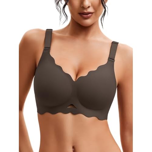 Jelly Bras for Women with Support - S-3XL Wireless Seamless T-Shirt Bra No Underwire Full Coverage Comfort Bralette Light Black