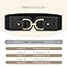 Wide Belts for Women Fashion Elastic Belt for Dresses Vintage Waist Belt Ladies Stretchy Belt Gold Buckle,black 39