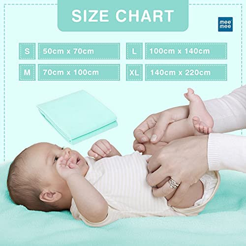 Mee Mee Reusable Water Proof Cotton Bed Protector Sheet/Extra Absorbent Mat/Dry Sheets/Urine Sheet/Dry Mat (140CmX220Cm) (X-Large, Green) - Image 6 thumbnail