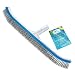 U.S. Pool Supply Professional 18" Stainless Steel Pool Algae Brush with EZ Clip Handle - Durable Bristles, Scrub Remove Calcium Buildup, Rust Stains on Concrete - Sweep Debris from Walls, Floors Steps
