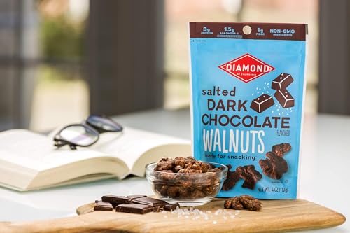 Diamond of California Salted Dark Chocolate Walnuts, 4 oz, 1 Pack