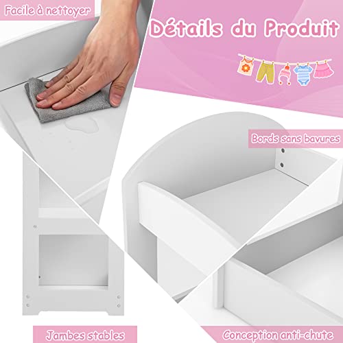 Miniatura 8 de Goplus Armario De Almacenamiento Infantil Con Espejo, Armario Con 4 Estantes Abiertos, Para Niños De 2 Años , Adecuado Para Dormitorio, Sala De Estar, Jardín De Infantes, 93,5 X 38 X 100 Cm Blanco