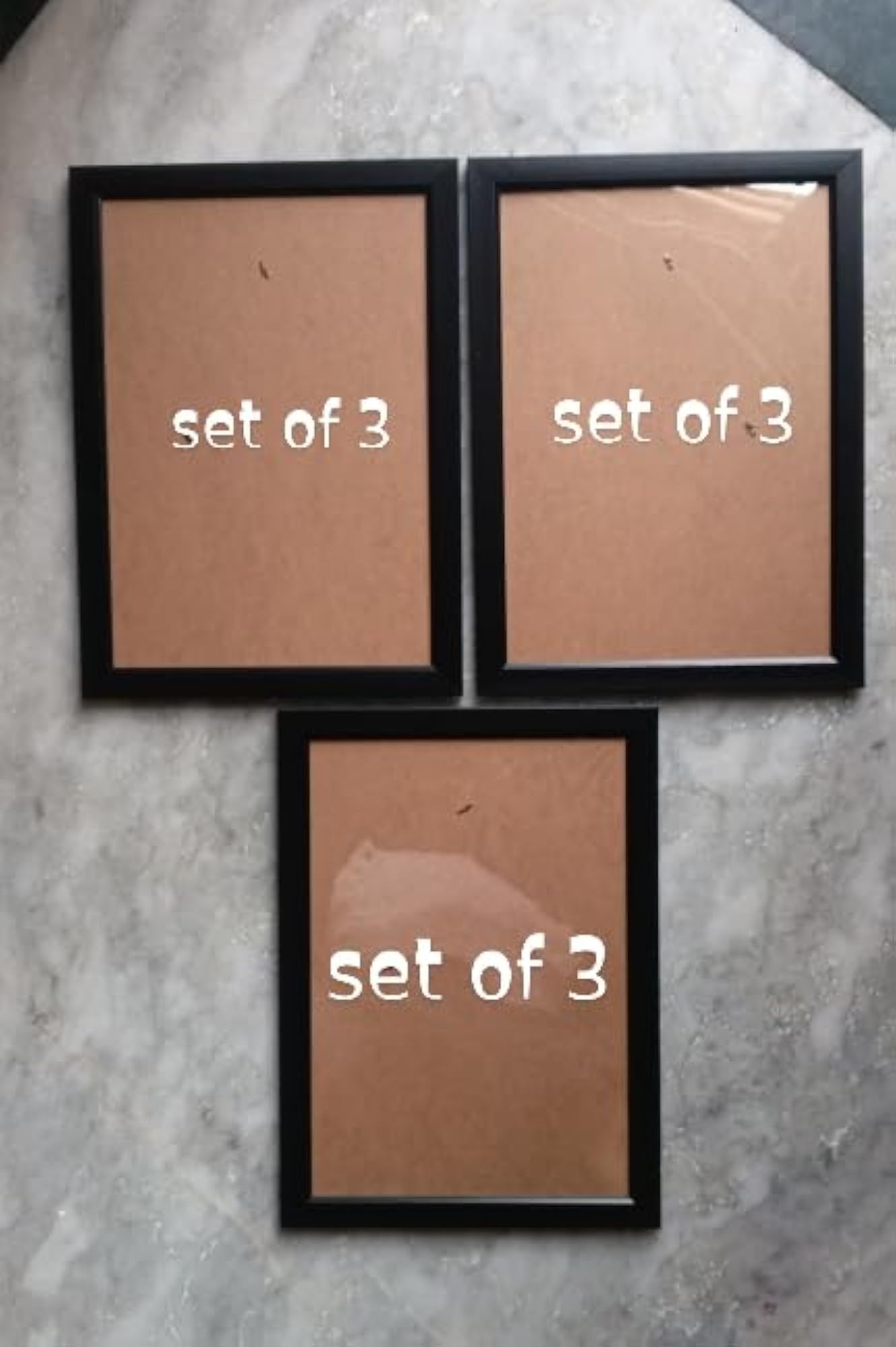 Set of 3 Black Photo Frames, Wall Hanging Decor