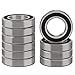 XiKe 10 Pcs 6005-2RS Double Rubber Seal Bearings 25x47x12mm, Pre-Lubricated and Stable Performance, Deep Groove Ball Bearings for Electric Motor