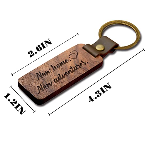 Seaury Kareen 2 Pieces New Home Engraved Wood Key Chain - Boyfriend Gift, Birthday Gift, New Home Or Car Key Chain, Valentines Gift, Long Distance Gift, Family Gifts, Lovers Gifts. #TOP4