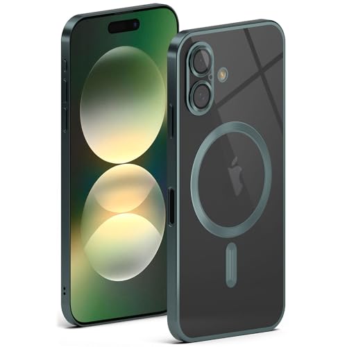 Coque iPhone 16 MagSafe transparente antichoc avec induction verte ONEFLOW