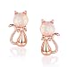 GEMSME 18K Rose Gold Plated Sterling Silver Opal Stud Earrings for Women