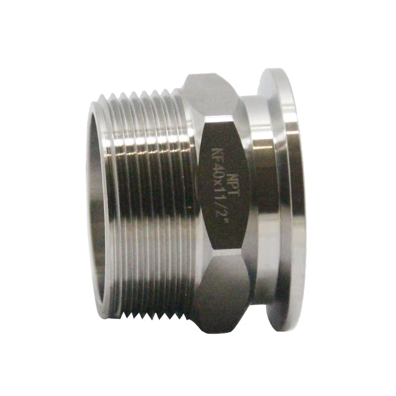 Image of SS304 KF40 NPT Male Adaptor thread 1.5 inch NW40 KF Male coupling ISO-KF40 X NPT 1.5 inch