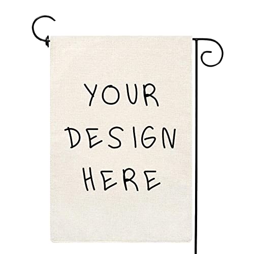 Bandera de jardín personalizada para exteriores, 12 x 18 pulgadas, personalizable, tu propio logotipo, diseño/palabras, banderas de hogar personalizadas de una cara para patio Cover