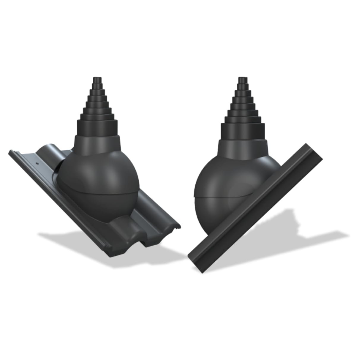 Tile P56 Antenadurchführung für Braas - Frankfurter Benders-Mecklenburger ProDach Dachziegel Antennendurchgang (RAL7021 (Anthrazitgrau))