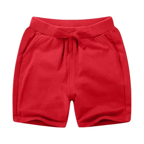 Girls and Toddlers' Pull-On Shorts Toddler Kid Boys Summer Solid Cotton Shorts Relaxed Fit Sweatpants Drawstring Bottoms