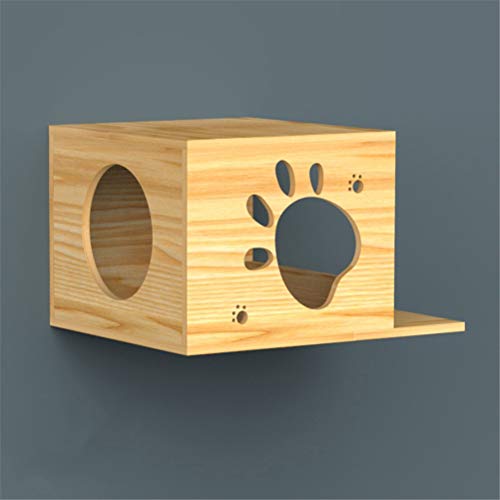 Support d'escalade mural chat en bois massif avec capsule spatiale haut de gamme