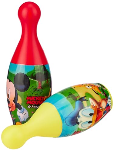 Image of Amazon Brand Jam & Honey Mickey Mouse Bowling Set for Kids, BIS Safe for Kids, Indoor Outdoor Bowling Game with 6 Pins and Ball, Fun Skill Building Toy for Kids Age 3+ Years