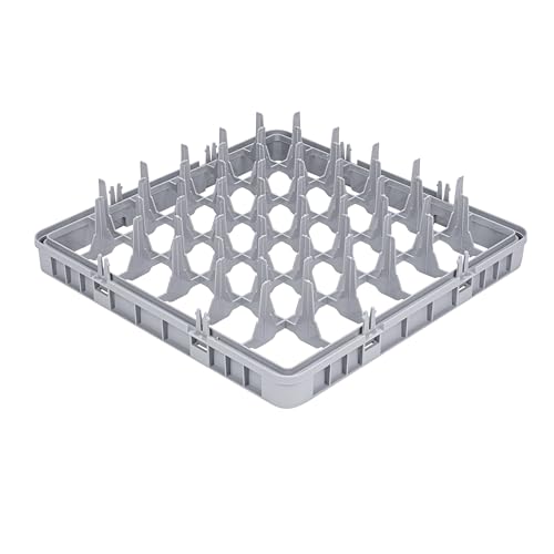 Restaurantware Clean Tek Professional Full Drop Glass Rack Extender, 1 Count 36 Compartments Heavy Duty Polypropylene Rack Dishwasher Extender Gray For Restaurants, Cafeterias & Industrial kitchens