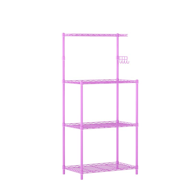 Image of 3-Shelves Microwave Heavy Duty Steel Storage Rack | Multipurpose Shelving Unit for Kitchen, Home & Utility