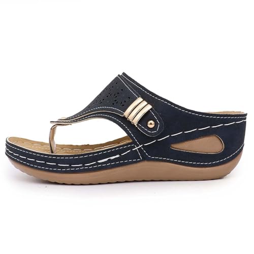 Sandalias de Verano para Mujer con Separador de Dedos y tacón para la Playa – Zapatillas Ligeras de Punta Abierta para Clima cálido para Uso Diario