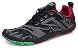 SAGUARO Barfussschuhe Barfußschuhe Herren Damen Traillaufschuhe Straßenlaufschuhe Sommer Barefoot Wander Trekking Training Fitness Sneaker Breiter Zehenbox Minimalistische Schuhe, Rot schwarz, 40 EU