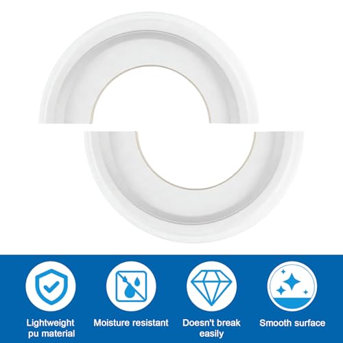 Image of INCRERWAY 1PC Plain Ceiling Medallion, Split Decorative Ceiling Ring for Chandelier Light Fixture Ceiling Decor, Simple Surface Design Inner Diameter 13cm